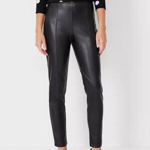 Ann Taylor The Seamed Side Zip Legging in Faux Leather